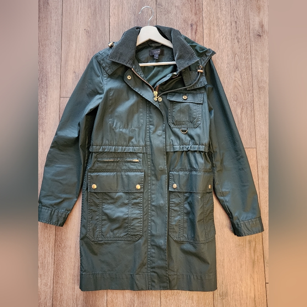 J. Crew Dark Green Long Downtown Field Jacket
